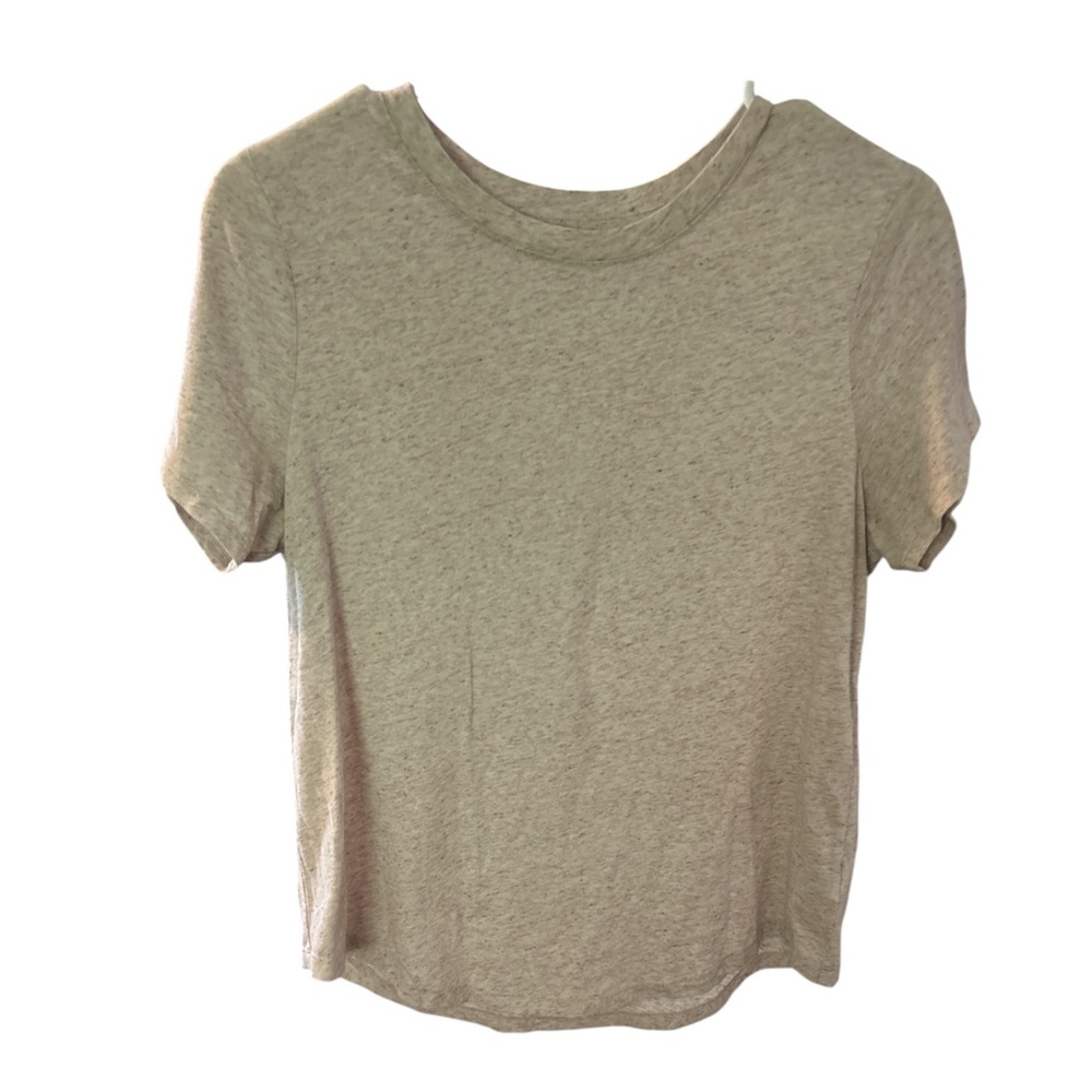 Casual Beige Women's Top with multicolor “flecks” PTP 19 L 23.5